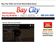 Tablet Screenshot of baycitypartyrental.com